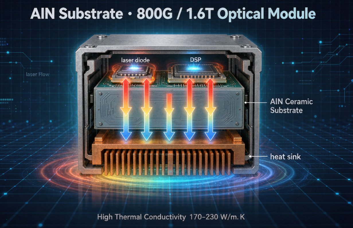 aluminum nitride optical module substrate aluminum nitride optical module substrate